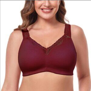 Plus Size Bra For Women's Minimizer Lace Underwire Full Coverage Bralette *42*